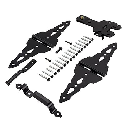 National Hardware N109-306 V8420 Deluxe Strap Hinge Gate Kit in Black (Pack of 5) - size: (Pack of 5)