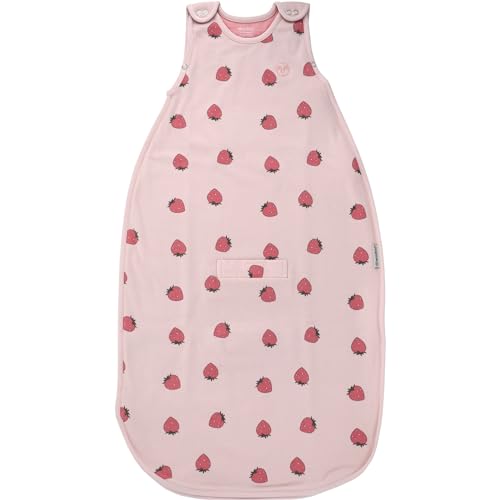 Woolino 4 Season Ultimate Baby Sleep Sack, Merino Wool Baby Sleeping Bag, Organic Cotton Outer, Adjustable 2-24 Months Size Fits Infants & Toddlers - Strawberry - color: Strawberry