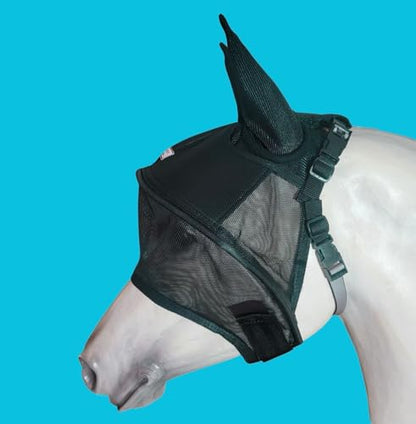 Solar Vizor Horse Fly Mask with Ears (Size COB), 100% UV Eye Protection for Horses with Uveitis, Photosensitivity, Ulcer, Head Shaking, Solid Durable EVA Lining Across The top Half of The Solar Vizor - size: COB
