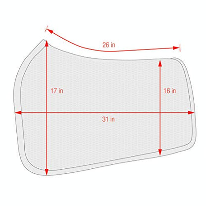 ECP Equine Comfort Products 3D Mesh Western Saddle Pad, Breathable Air Channels, Contoured Spine Support, Non-Slip Grip, Lightweight All-Purpose Therapeutic Riding Pad, Black