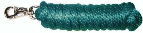 Hamilton Extra Heavy Poly Rope Lead with Bull Snap, Dark Green, 5/8" Thick x 10' Long - color: Dark Green