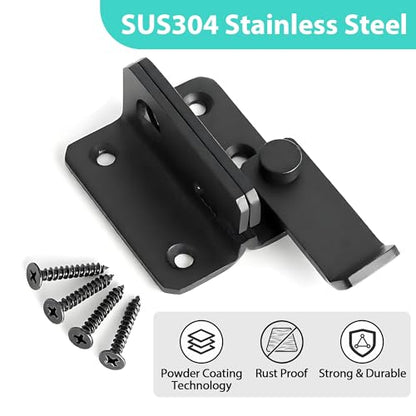 Flip Gate Latch with Padlock Hole, SUS304 Stainless Steel Safety Interior Door Lock Shed Barn Fence Garage, Matte Black, Small Size, AMS2001-B - size: Small
