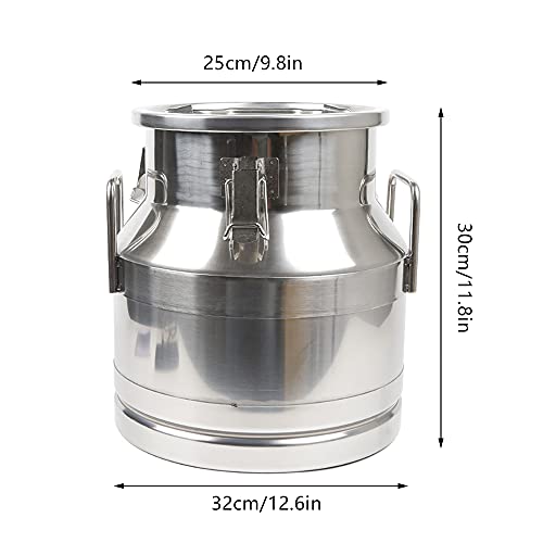 12L/3.17Gallon Stainless Steel Milk Can - Heavy Duty Milk Jug Bucket with Ergonomic Handle and Tight Lid, SS Liquid Solid Container, Non-Slip Base, Seamless Design, Simply Rinse for Clean - size: 12L/3.17Gallon
