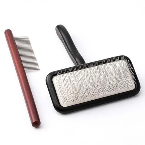 Carpet Rake Sheepskin Wool Brush and Cleaner Comb, Black, 2PCS(Big+Small) - color: Black(Big+Small)