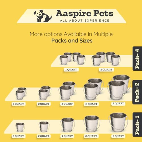 4Qt Heavy Duty Stainless Steel Water Bucket for Kennel, 2-Pack - size: 4 Quart (Pack of 2)