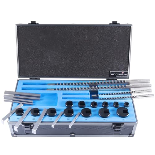 Accusize Industrial Tools No.70 Metric Hss Keyway Broach Set, 4 mm, 5 mm, 6 mm and 8 mm Keyway Size, Style B and C, 5100-0070