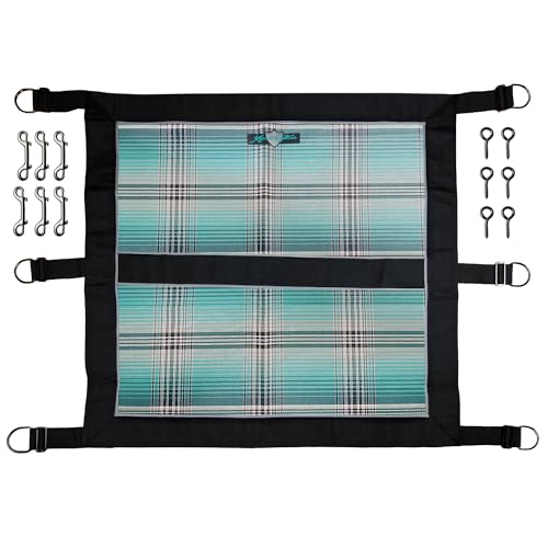 Kensington Door Guard for Horses — Designed to Keep Horse Securely in Stall in Style — Adjustable Straps and Hardware Included - color: 2021-atlantis