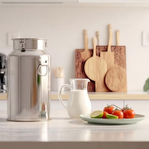 FillTouch 2 Pcs Stainless Steel Milk Can 35L with Sealed Lid for Storage - size: 35l