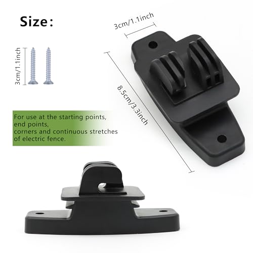 Electric Fence Insulators Wood Post Claw, Black, 50 Count