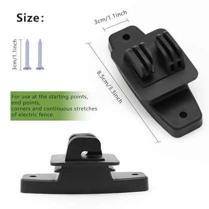Electric Fence Insulators Wood Post Claw, Black, 100 Count