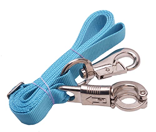 Adjustable Nylon Cross Ties （2 Pack）-Cross Tie with Panic Snap and Bull Snap - Adjusts from 44.5" to 78.3" - color: Hurricane Blue