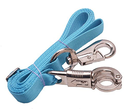 Adjustable Nylon Cross Ties （2 Pack）-Cross Tie with Panic Snap and Bull Snap - Adjusts from 44.5" to 78.3" - color: Hurricane Blue
