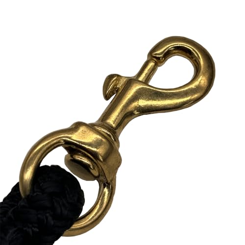 Horse Lead Rope, Double Braided Nylon Horse Lead Line, Lead Rope for Horses with Quick Halter Attachment, Soft Comfort Grip, Barn Horse Tack for Daily Use & Showing (1/2" X 15ft)