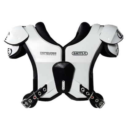Battle Sports Defender Football Shoulder Pads - color: White, size: Adult-Medium