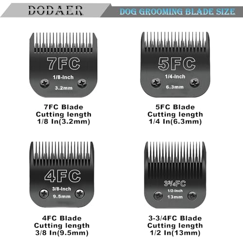 Black Detachable Dog Blades Set Compatible with Andis/Oster A5 Grooming - color: Black, size: 4 PACK(3.2-13mm）