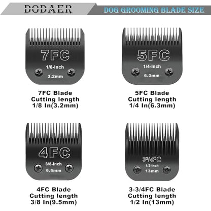 Black Detachable Dog Blades Set Compatible with Andis/Oster A5 Grooming - color: Black, size: 4 PACK(3.2-13mm）