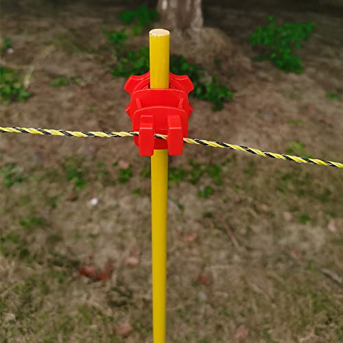 25-Pack Screw-Tight Electric Fence Round Post Insulators, Red - color: Red