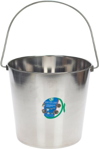 Advance Pet 16 Qt (4 Gal) Stainless Steel Bucket – Heavy Duty, Rust Resistant, Dishwasher Safe for Dogs, Livestock & Kennels - size: 16 quart