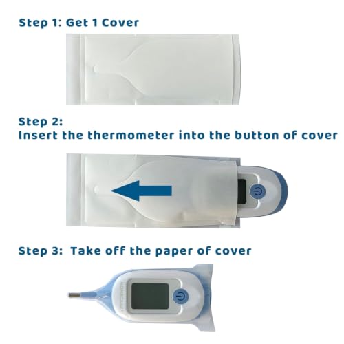 Disposable Cover for Rectal Thermometers - Special for Large Display & Short Probe Baby/Pet Rectal Thermometers (Covers -30 pcs + 1xThermometer)