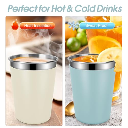 Yummy Sam 12 OZ Stainless Steel Kids Cups for Cold Hot Drink, Yellow Green | Spill Proof Unbreakable Toddler Smoothie Cups, Water Drinking Tumblers for Children Adult School Outdoor Home Use - color: Yellow Green