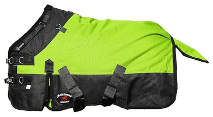 Challenger 1200D Foal Turnout Waterproof Fleece Lined Medium Winter Blanket 519LG03 - color: Lime Green, size: 46 Inches
