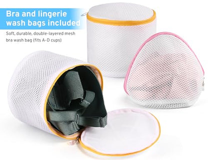 Ultimate 7 Pack 6 Size Mesh Laundry Bags Set for Delicates with AUTO-Lock Zipper, Lingerie Bags for Washing Delicates, Laundry Bags Mesh Wash Bags, Delicates Laundry Bag for Jeans,Blouse,Stocking,Bra | Laundry Bags Mesh Wash Bags Set, 6 Sizes, Durable Bre