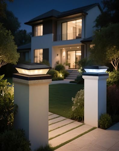 4x4 Solar Post Cap Lights - 8 Pack Fence Deck Post Solar Powered Lights