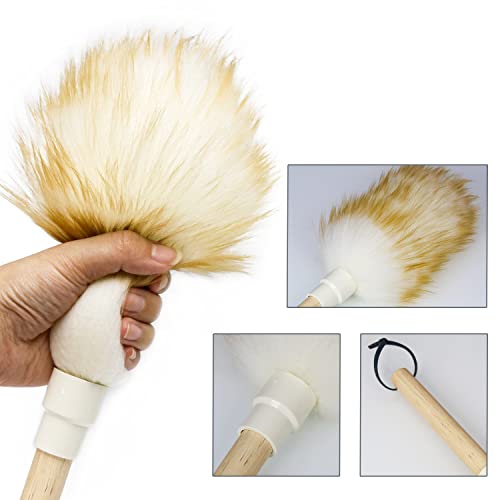 Wool Lambswool Cleaning Brush Duster,Wood Handle,Hanging Rope,Anti-Static,Comfortable Grips, for Piano,Guitar and Other Stringed Instruments and Office, Home and Car etc