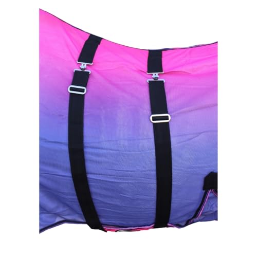 72" Horse Mesh Lightweight Breathable Summer Spring Sheet Bellyband 73439 - color: Purple Pink Ombre, size: 72 inches