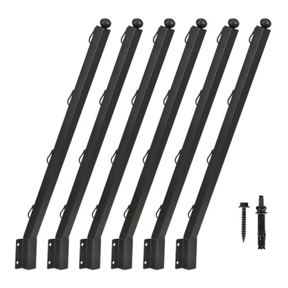 6-Pack 31.5" Fence Post Extender Heavy Duty Barbed Wire Extension Arm - color: Set 6, size: 25 Degree