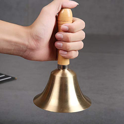 Super Loud Solid Brass Hand Call Bell - size: 3.15 inch
