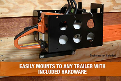 Buyers Products LT15 Black Multi-Rack Organizer For Landscape Trailers | Rubber Strap Rack Keeps Trimmers, Chainsaws, Blowers, And Lawn Tools Securely Stored On Open Or Enclosed Landscape Trailers