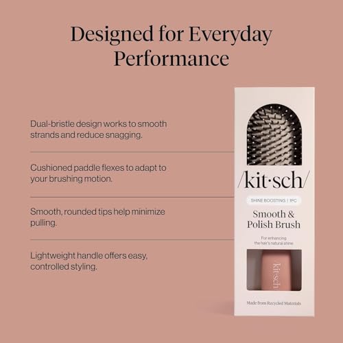 Kitsch Smooth & Polish Hair Brushes For Women and Men - Terracotta - color: Terracotta