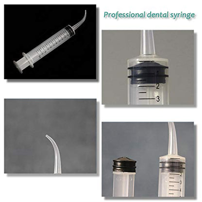 6 Pack Dental Irrigation Syringe, Wisdom Teeth Syringes with Curved Tip for Tooth (Scale-6) - size: Scale-6