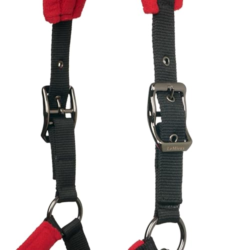 LeMieux Vogue Fleece Headcollar - Halter & Leadrope - Extra Padding, Adjustable at Curb and Poll Strap - color: Chilli, size: Pony