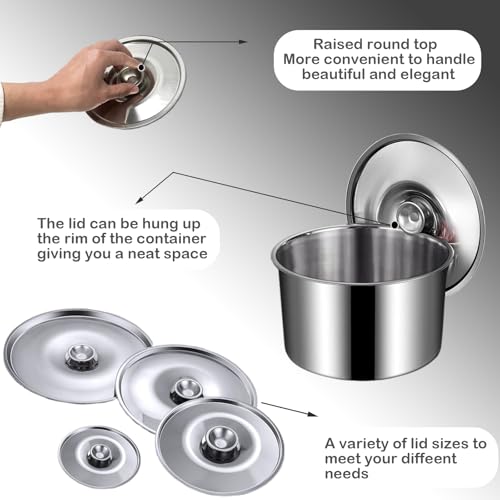 4 Inch Stainless Steel Bowl Cover, Small Pot Lid, Universal Pan Lid, 2Pcs | Mug Lids, Tea Cup Lid, Milk Cookware Lid Replacement Accessories, 10cm - size: 10CM