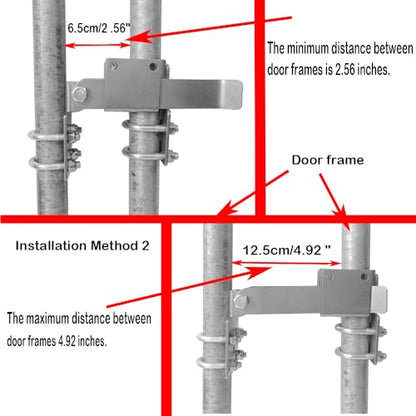 Chain Link Residential Strong Arm Double Gate Latch,Use This Double Gate Latch Where 2 Gates Swing Together.The Minimum Distance Between Doors is 2 ",Chain Latch for 1-1/4" Gate Frames Pipe Sizes.