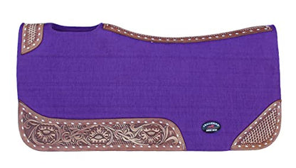CHALLENGER 32x30 Horse Saddle PAD Western Contoured Wool Felt Moisture Wicking Brown 39209 - color: Purple, size: 32" Spine x 15" Drop