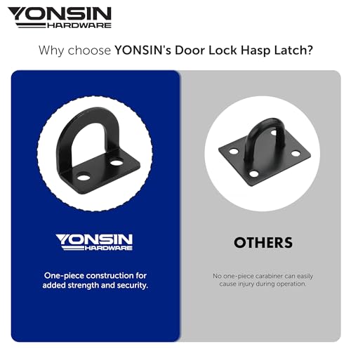 5" Door Padlock Safety Hasp Latch, Door Hasp Clasp Lock Gate Shed Hasp Latch Lock for Door Window Cabinet Pet Cage Toolbox Shed Fence, 304 Stainless Steel, Matte Black Finish, 1 Pack - size: 5 Inch