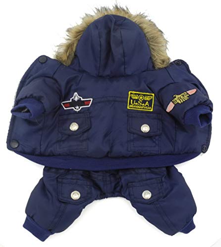 ZUNEA Dog Snowsuit Waterproof for Small Dogs Winter Puppy Coat, Blue, XL - color: Blue, size: XL
