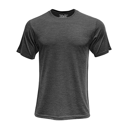 SHEEP RUN Men's Merino Wool Lightweight Hiking Running Workout Breathable Base Layer T Shirt - color: Dark Grey, size: Small