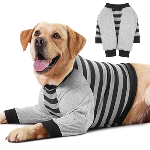 FUAMEY Dog Recovery Sleeve with Elbow Protector, Black Stripes, 3XL - color: Black Stripes, size: XXXL(Weight:105-121lbs)