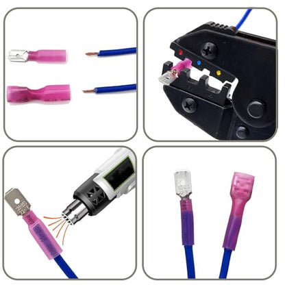 280Pcs Heat Shrink Spade Connector, Male and Female Spade Terminals Kit - size: 280pcs-spade connector