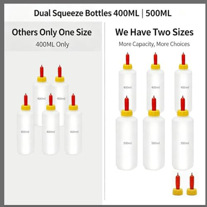 Goat Bottle and Goat Bottle Nipples, 2 pcs Nipple 3pcs 500 ml and 3pcs 400ml Lamb Feeding Bottle Kit for Feeding Sheep Goat Lamb Puppy for Farm