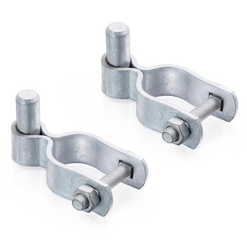KINNAN 1-3/8" Chain Link Fence Gate Male Hinge, Heavy Duty Galvanized Steel, Gate Hinges with Bolts and Nuts, Durable Fence Hardware for Secure and Long Lasting, Easy Installation(2 Pack) - size: 1-3/8