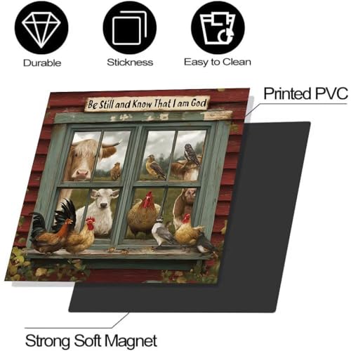 Farmhouse Animals Dishwasher Magnetic Cover,Rooster Refrigerator Magnet Cover Panel Decal, Cow Washing Machine Front Cover Magnetic Cover,Christian Appliance Panel Sticker,23"x26" - color: Animals, size: 23 W x 26 H inch