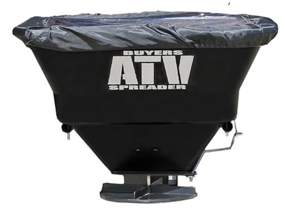 Buyers Products ATVS100 ATV Broadcast Spreader with Rain Cover, 100 lb Capacity, Rear Rack Mount, Poly Hopper, 12V Motor, for Seed, Fertilizer, Salt & Feed, All Season Use, ATV Accessories & Lawn Care