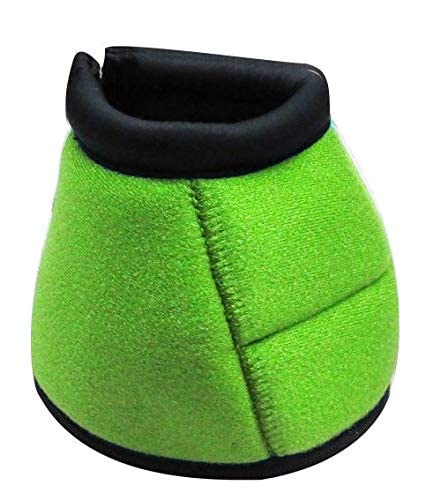 Showman Elite Equine Bell Boots - color: Lime, size: Medium