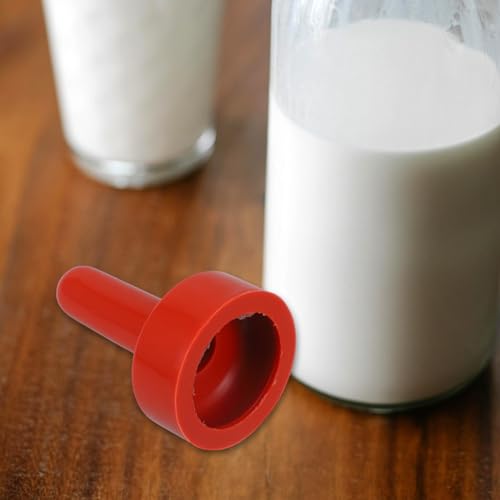 SUPVOX 5 Pcs Red Rubber Calf Milk Nipples: Food Grade Livestock Nursing Pacifier Pack - Thickened Wear Resistant Fake Teat Feeder Replacements for Goat Lamb Calf Cattle Bucket Bottle