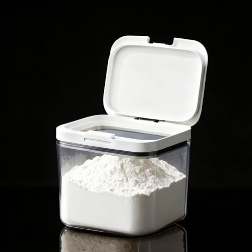 Flour Storage Container 4.5L with Easy-to-Use Dispenser - Perfect for Bakers and Cooking Enthusiasts | Rice & Cereal & Pet & Laundry Pod Bin - Perfect for Bakers and Cooking Enthusiasts - color: 4.5 L